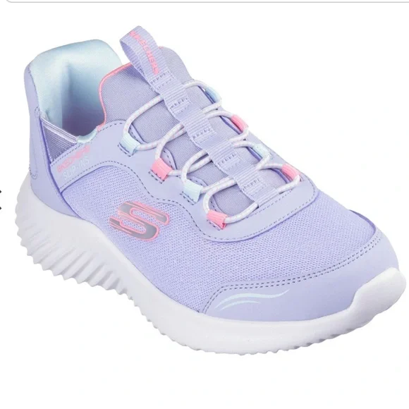 SKECHERS NIB Girls Size 3 Lavender “Bounder” Simple Cute Hands Free Slip-ins - Picture 1 of 14